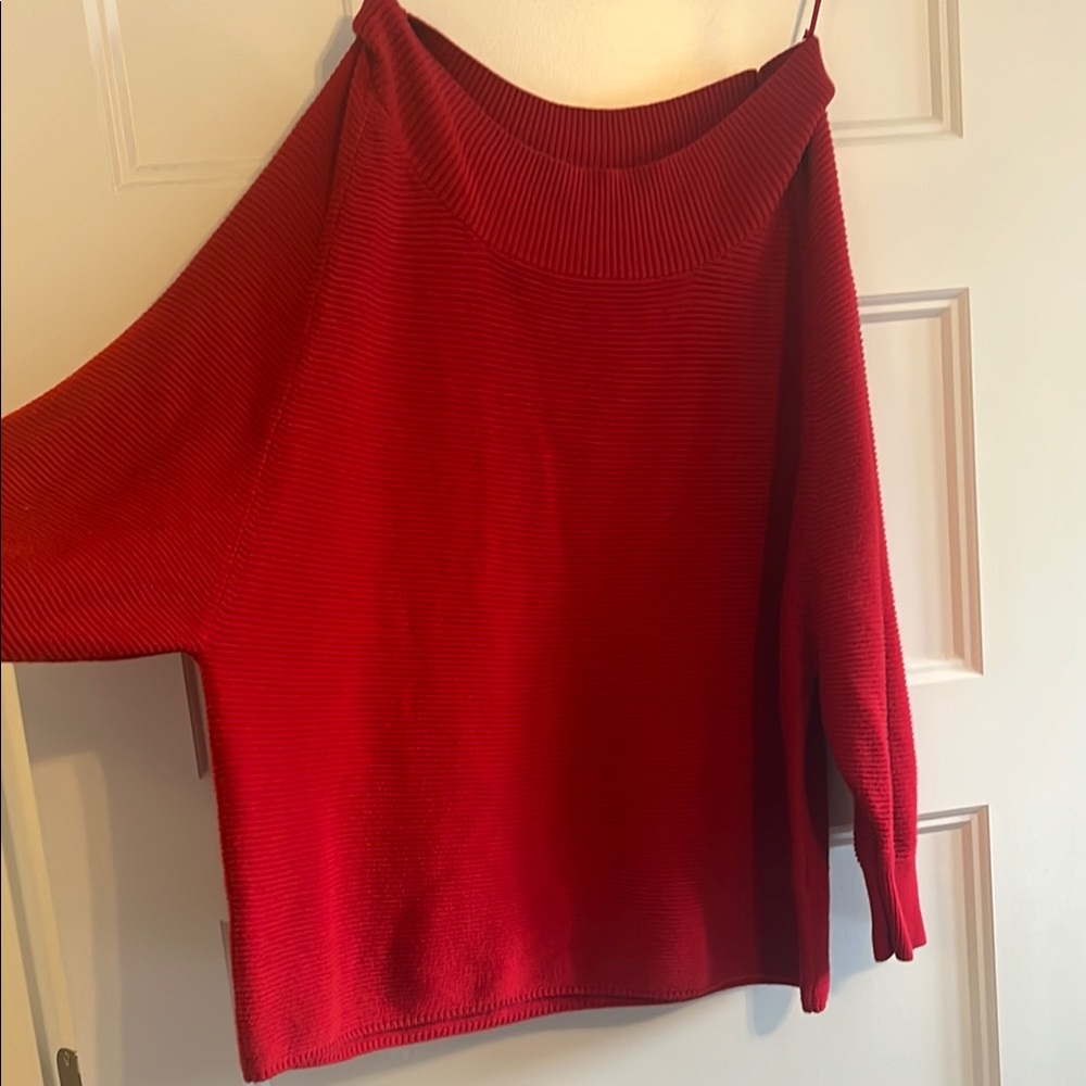 Elegant Dynamite Off-the-Shoulder Red Women's Sweater